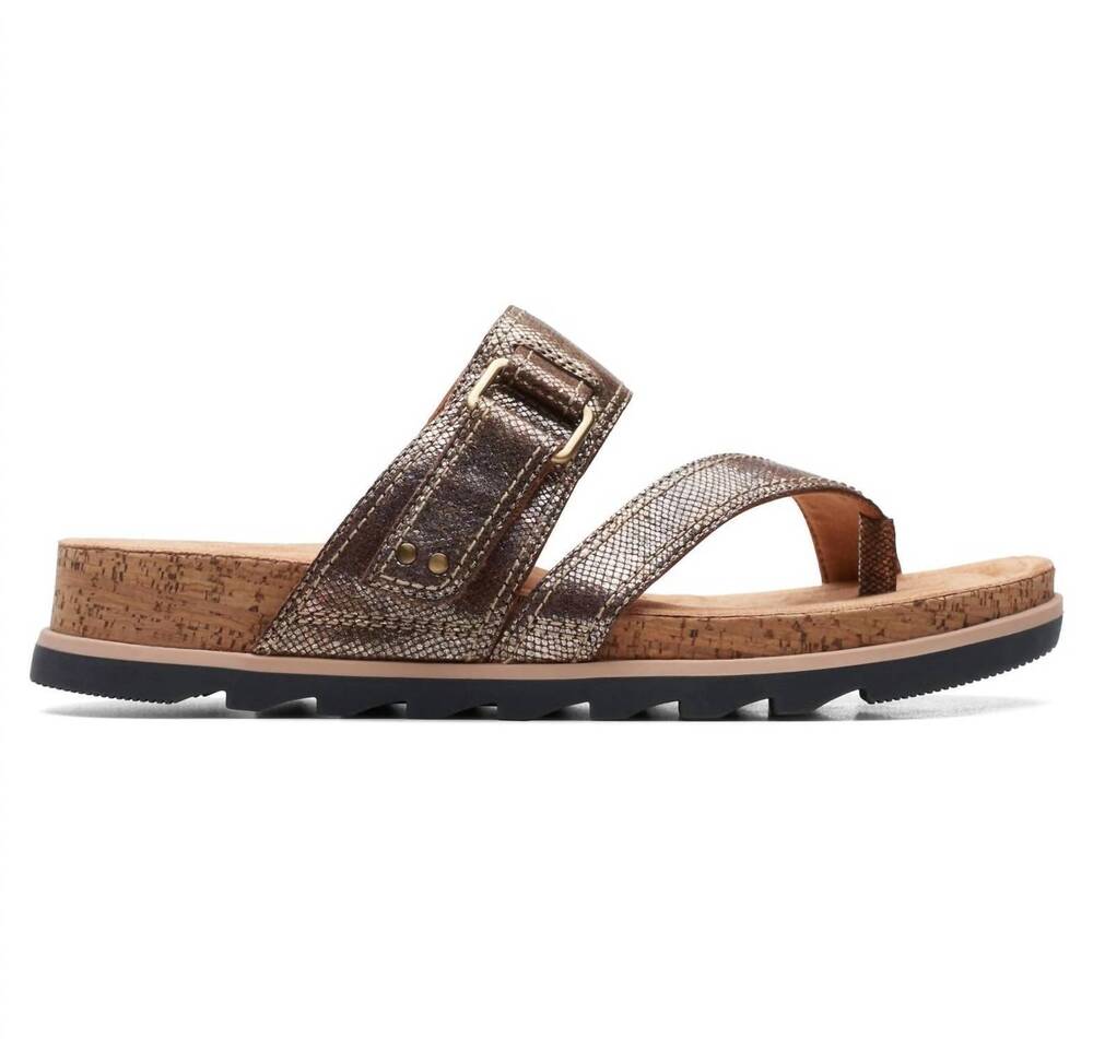 NEW CLARKS women's yacht beach sandal in bronze metallic